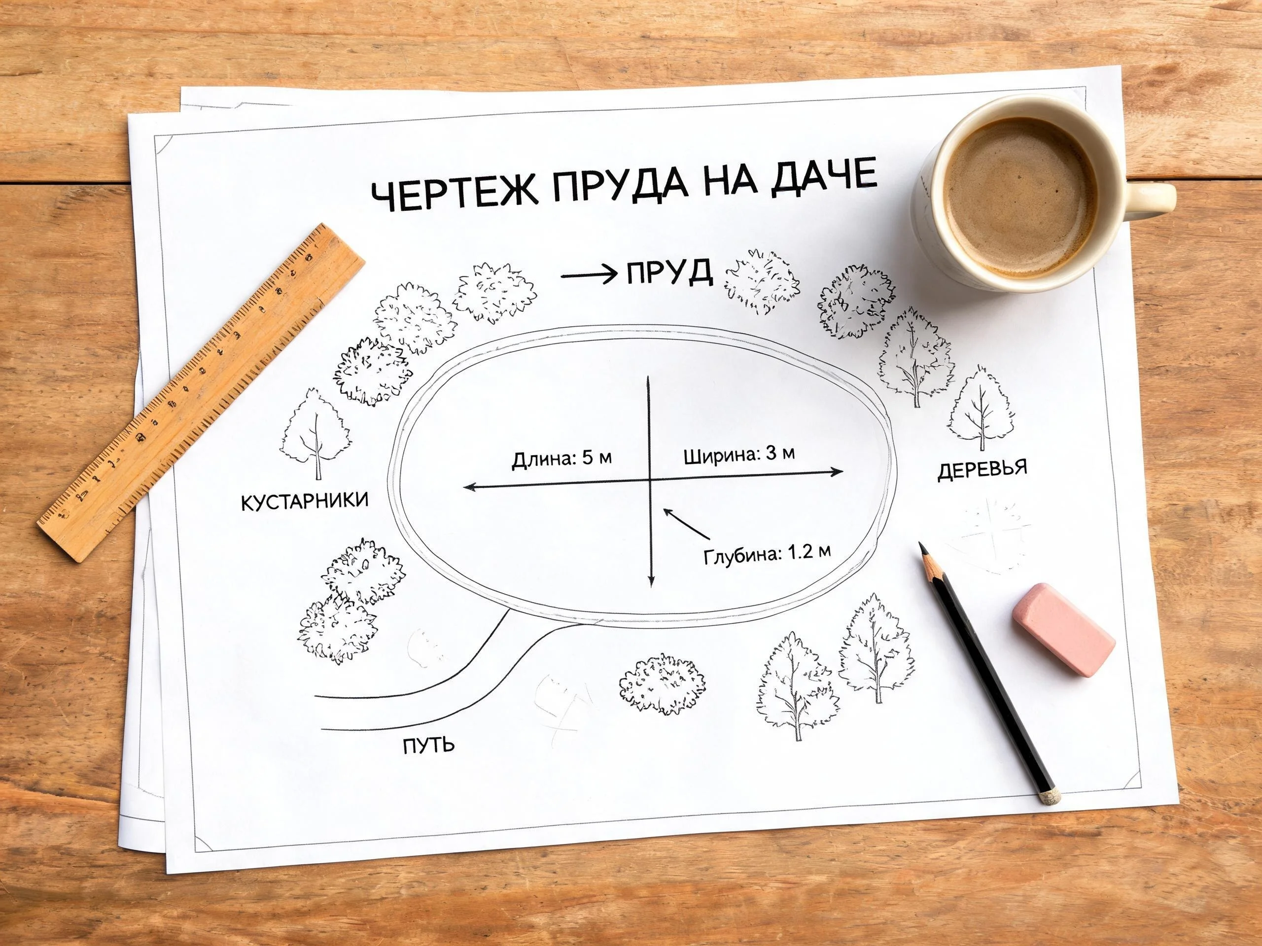 как сделать пруд своими руками на даче