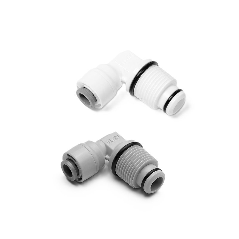 Переходник угловой трубка 3/8" -  3/8" нар. резьба с уплотнением 2817-B WATERSTRY